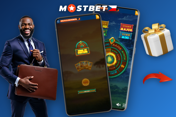 Chytrý telefon s aplikací Mostbet otevřenou na sekci Kolo štěstí pro Android