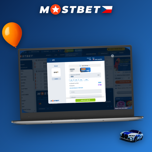 Mostbet výběr peněz s přehledem platebních metod a částkou v CZK na notebooku